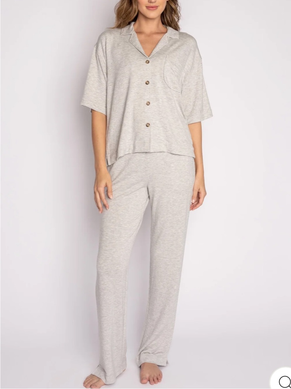 Pj Salvage Jammie Essentials Long Heather Grey PJ Set